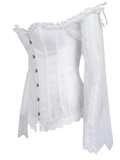 Online Retro Stage Halloween Steampunk Lace Patchwork Corset