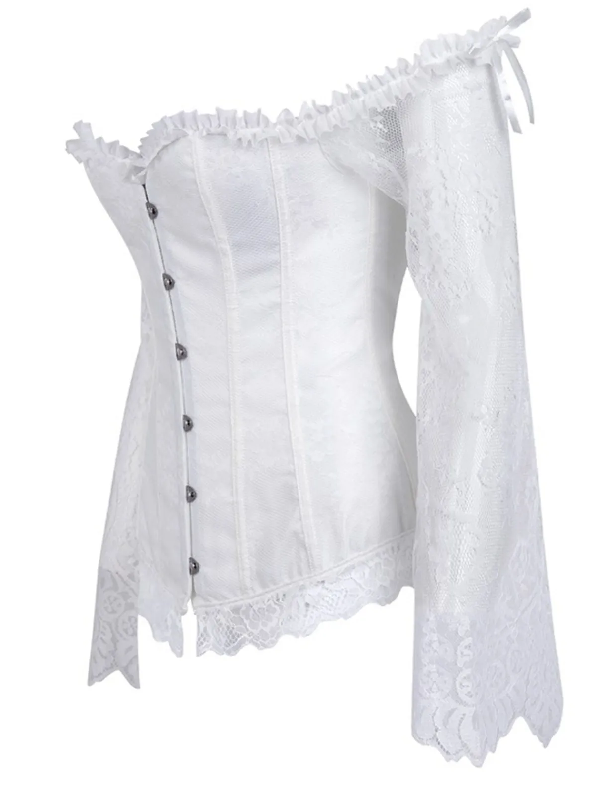 Online Retro Stage Halloween Steampunk Lace Patchwork Corset