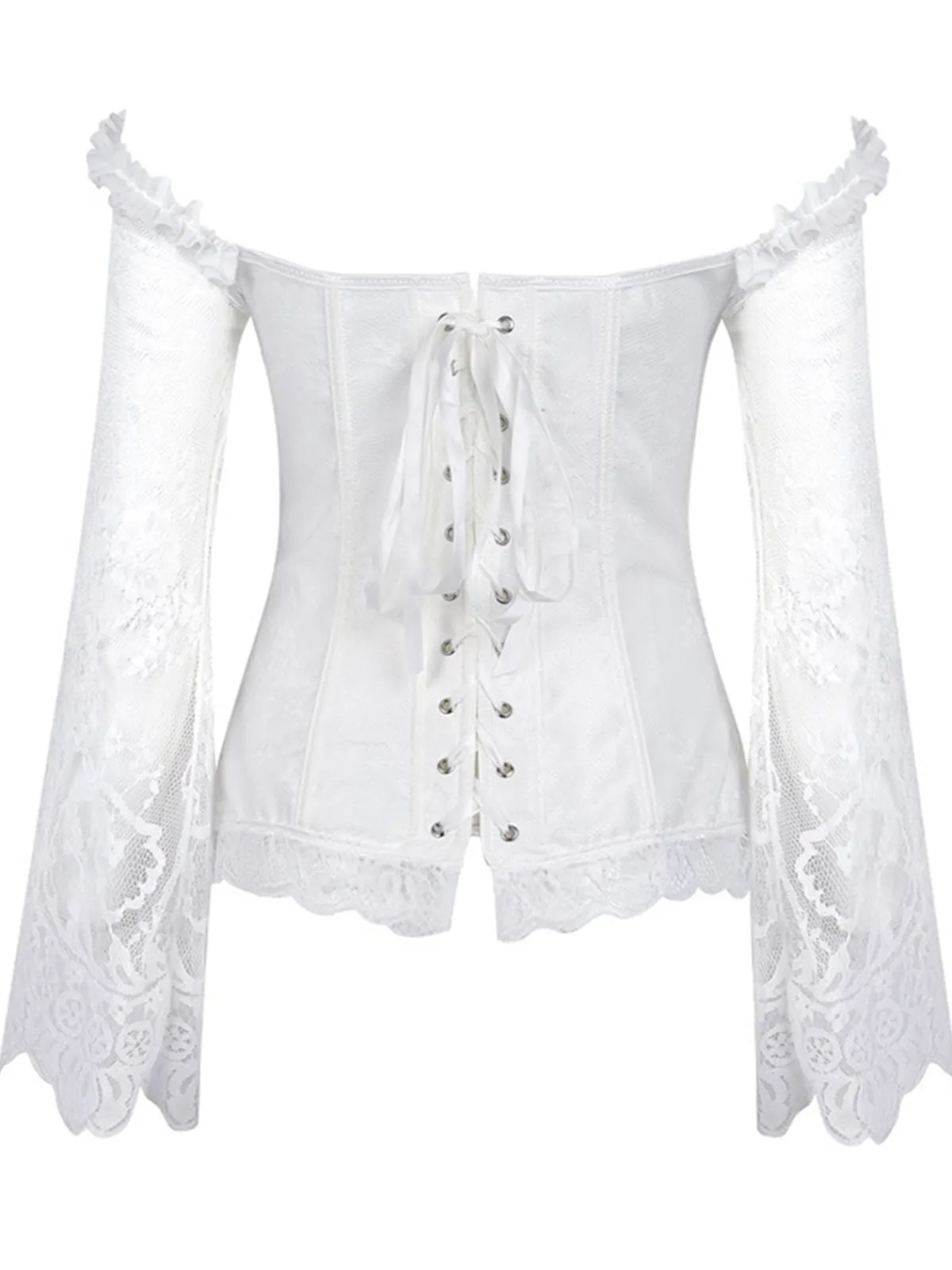 Online Retro Stage Halloween Steampunk Lace Patchwork Corset