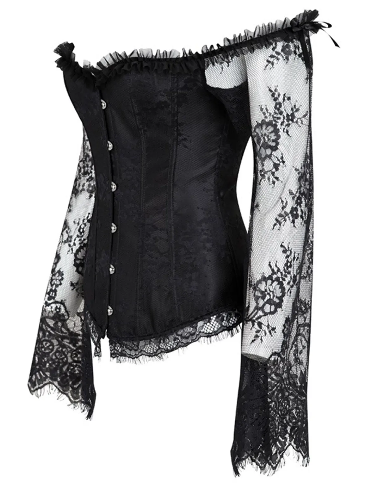 Online Retro Stage Halloween Steampunk Lace Patchwork Corset