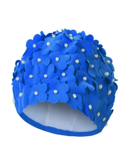 Clearance Retro Stage Hand-made Pearl Three-Dimensional Swimming Cap