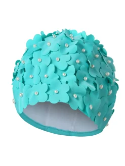 Clearance Retro Stage Hand-made Pearl Three-Dimensional Swimming Cap