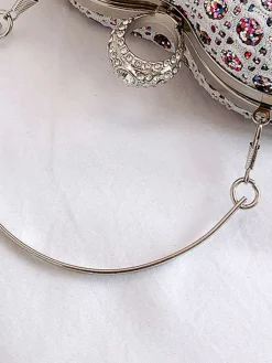 Clearance Retro Stage Heart Rhinestone Chain Evening Handbag