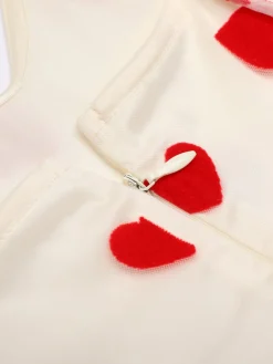 New Retro Stage Heart 1950s Mesh Sling Dress White