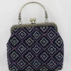 Online Retro Stage Indigo-Dyed Embroidered Grilled Wheel Clutch Bag