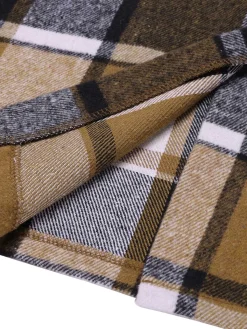 Sale Retro Stage 1960s Classic Plaid Straps Dress Khaki