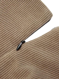 Discount Retro Stage Khaki 1950s Knitted Leather Patchwork Dress