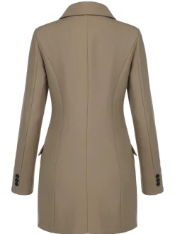 Discount Retro Stage 1950s Lapel Suit Long Sleeve Coat Khaki