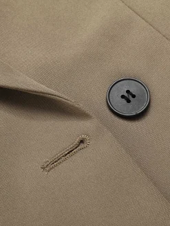 Discount Retro Stage 1950s Lapel Suit Long Sleeve Coat Khaki