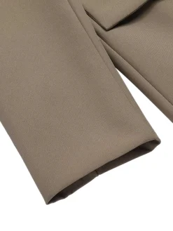 Discount Retro Stage 1950s Lapel Suit Long Sleeve Coat Khaki