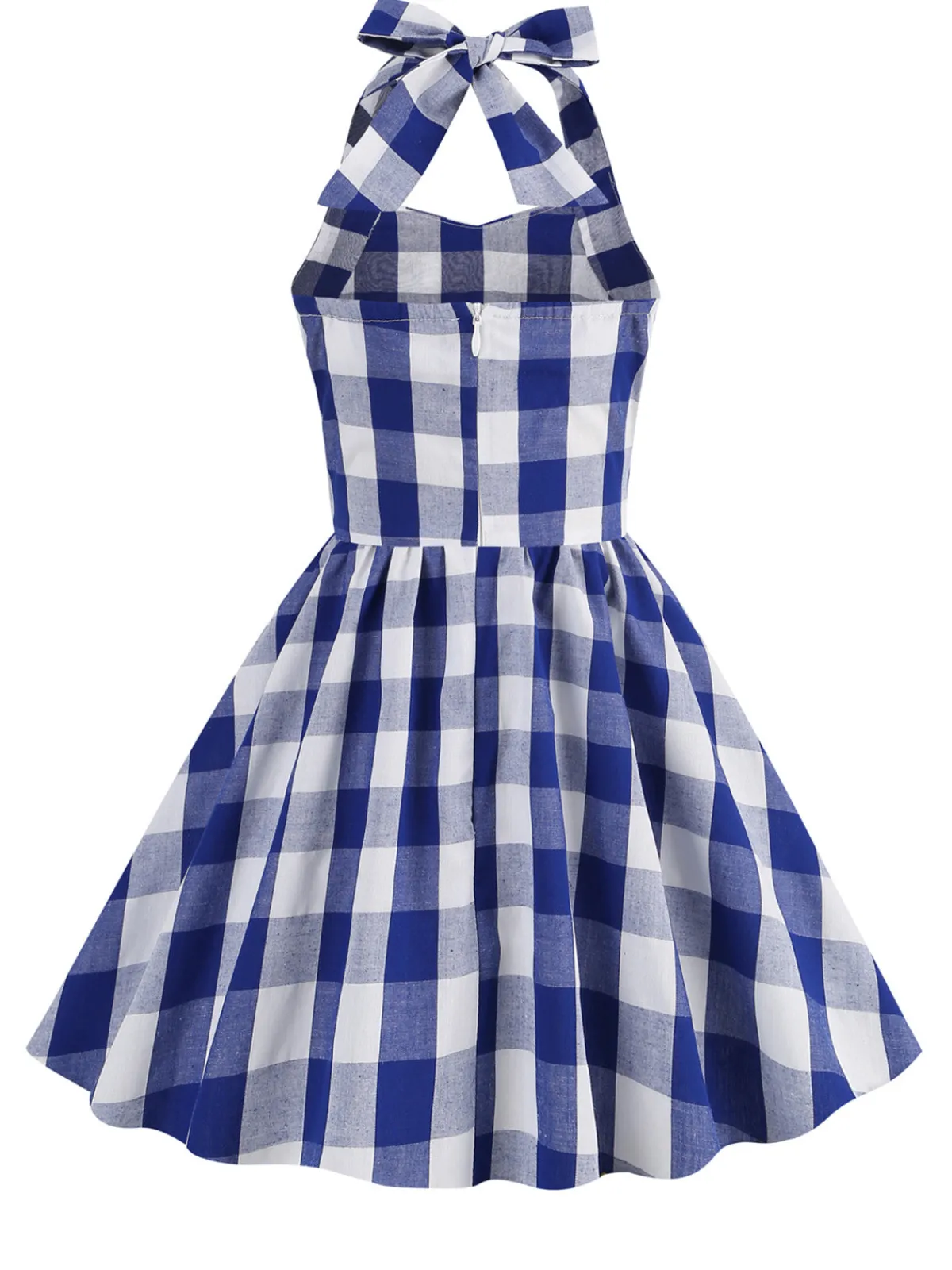 Clearance Retro Stage Kids Party 1950s Plaid Halter Swing Girl's Dress