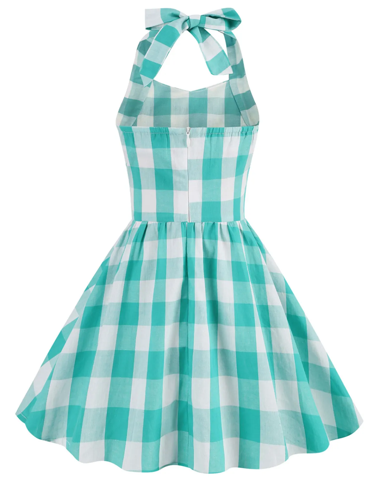 Clearance Retro Stage Kids Party 1950s Plaid Halter Swing Girl's Dress