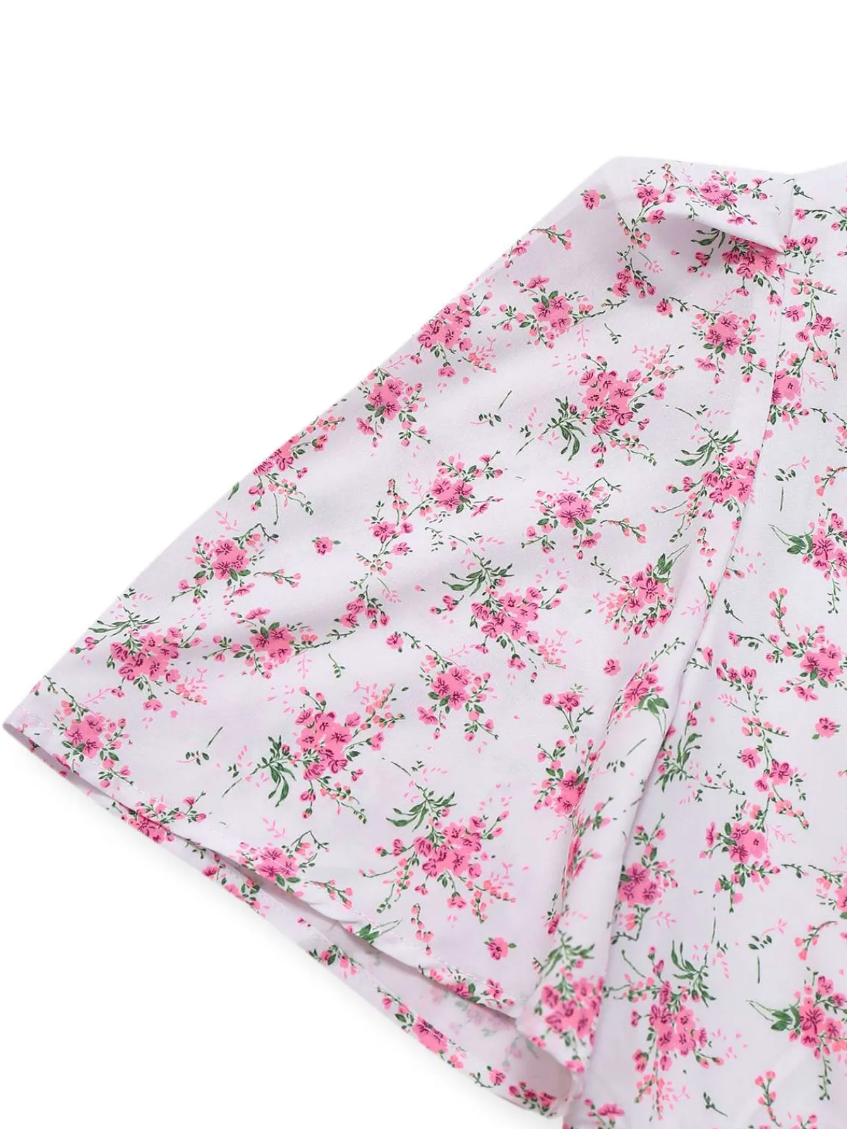 Sale Retro Stage 1940s Ditsy Floral V-Neck Puff Sleeve Dress Lavender