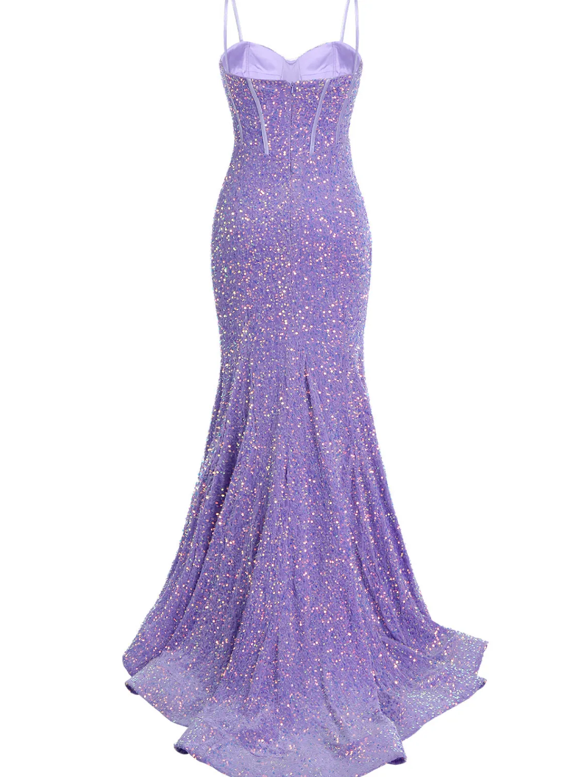 Outlet Retro Stage 1920s Sequined Corset Mermaid Dress Lavender