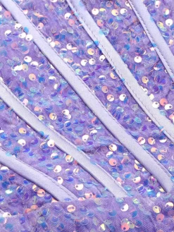 Outlet Retro Stage 1920s Sequined Corset Mermaid Dress Lavender