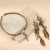 Best Retro Stage Leather Choker & Feather Dreamcatcher Tassel Earrings Set