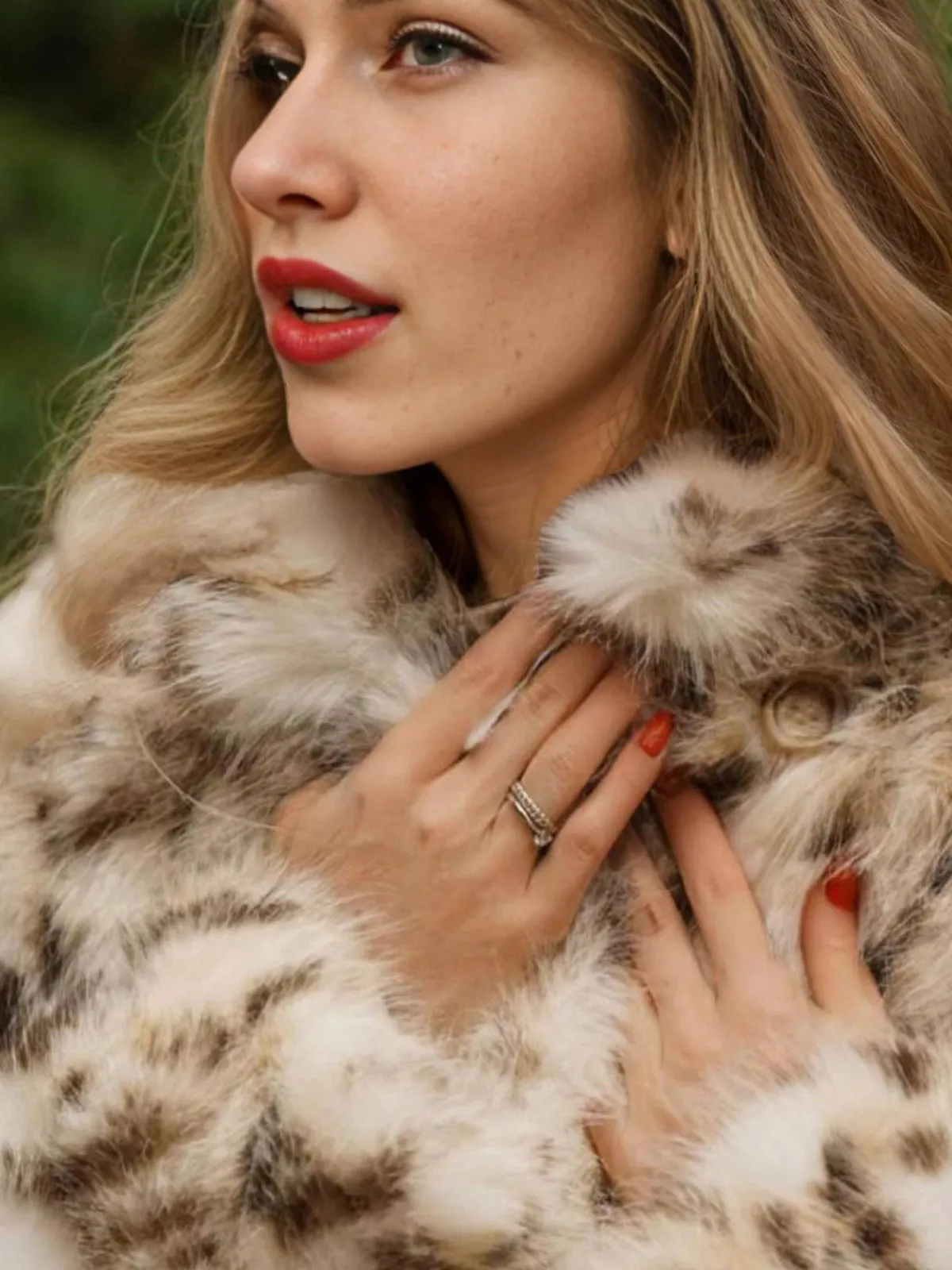 Discount Retro Stage 1940s Imitation Fur Coat With Belt Leopard
