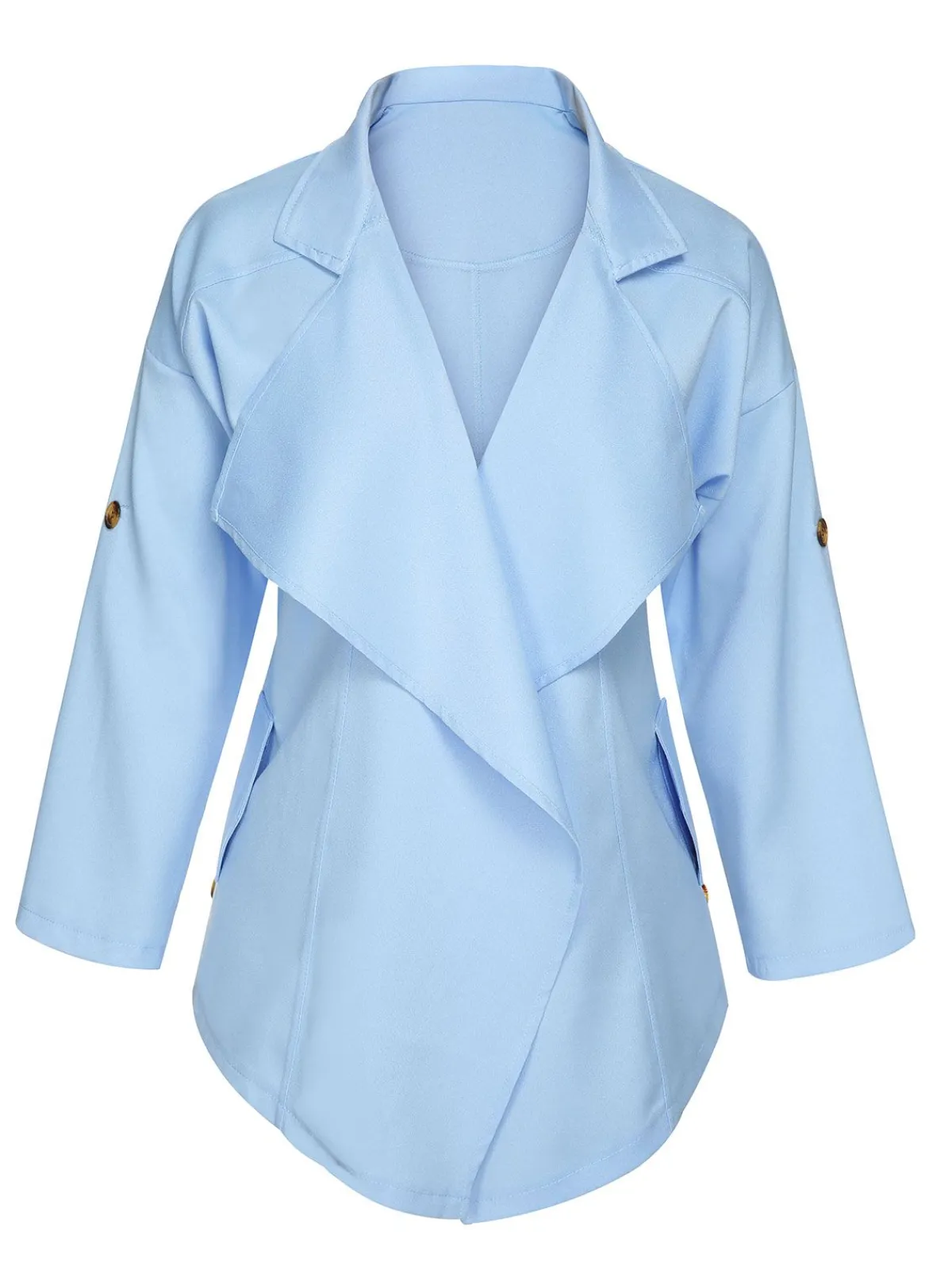 Clearance Retro Stage 1950s Irregular Suit Collar Jacket Light Blue