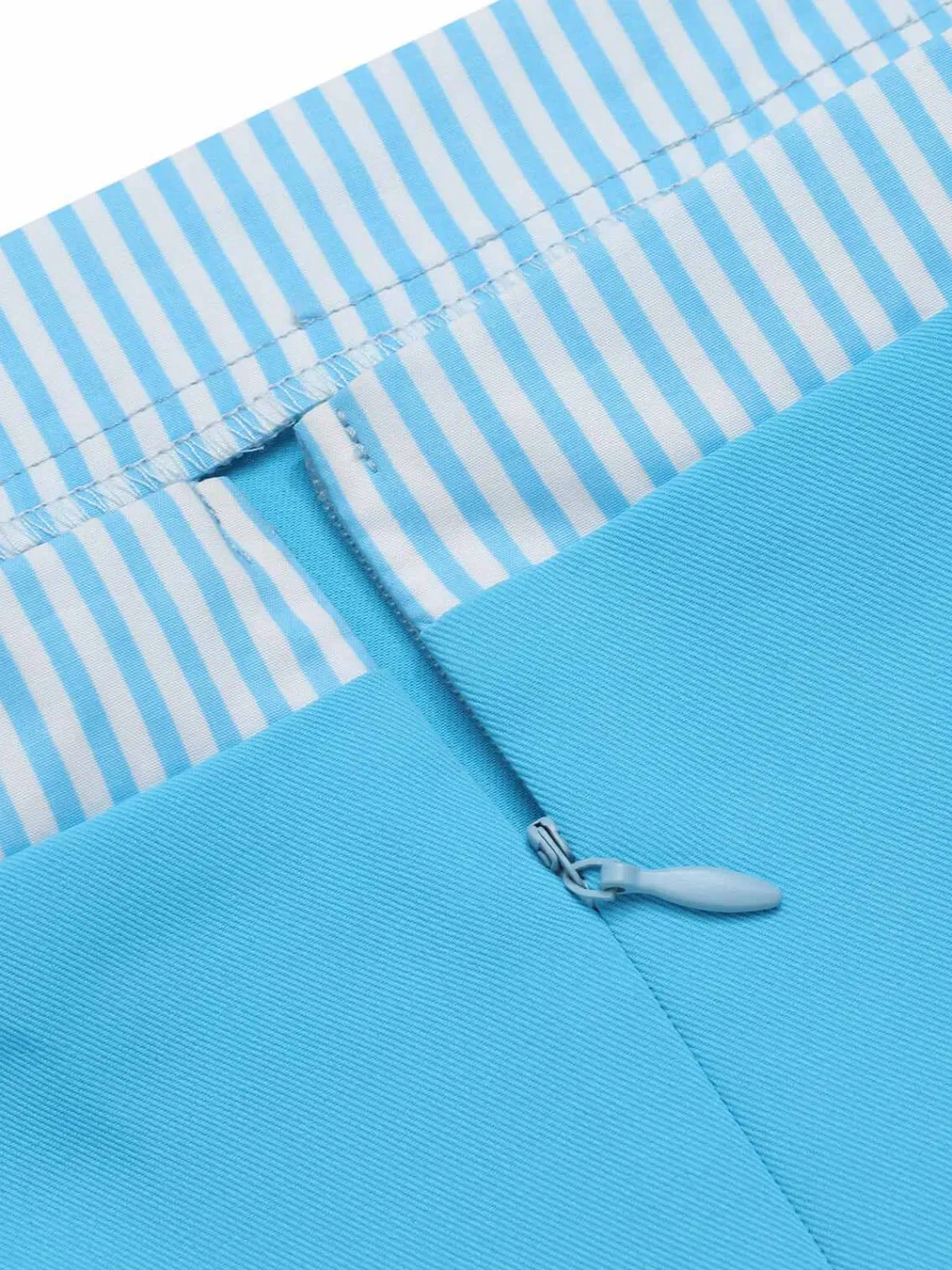 Best Retro Stage Light 1940s Stripe Wide Straps Romper Blue