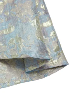 Discount Retro Stage 1950s Textured Floral Sleeveless Butterfly Dress Light Blue