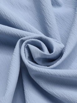 Sale Retro Stage 1970s V-Neck Ruffle Hem Dress Light Blue