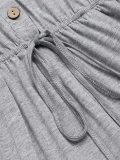 Discount Retro Stage 1950s Round Neck Solid Romper Light Gray