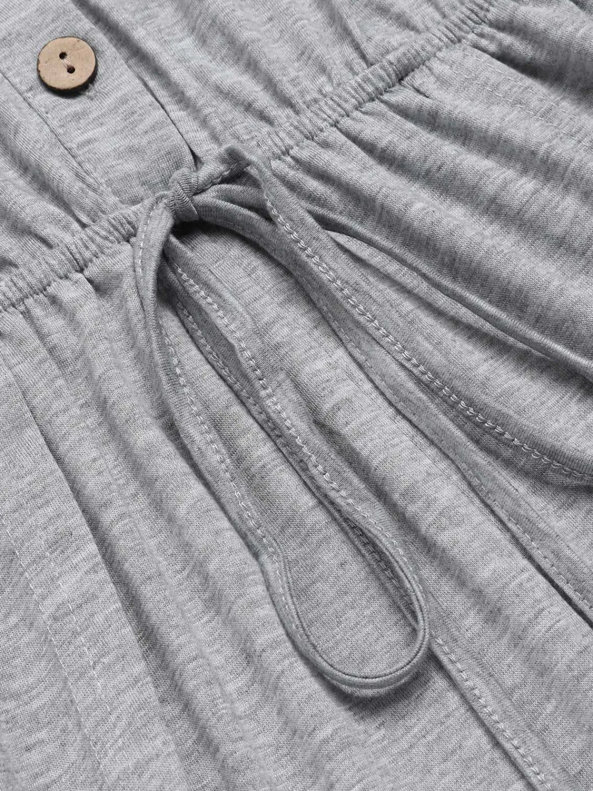 Discount Retro Stage 1950s Round Neck Solid Romper Light Gray