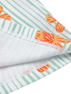 Outlet Retro Stage 1950s Floral Stripe Skirt Cover-Up Light Green