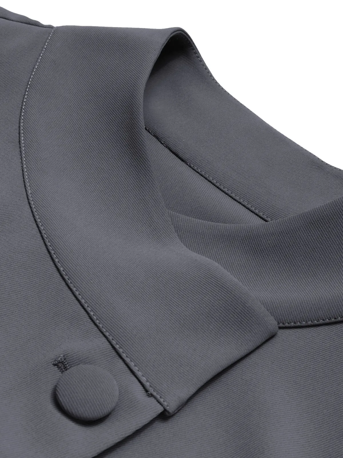 Best Retro Stage 1950s Stand Collar Button Short Coat Light Grey