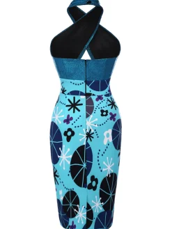 Outlet Retro Stage [Lori's Design]1960s Dress Promoting Autism Awareness Blue