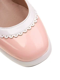 Best Retro Stage Mary Jane Patchwork High Heels Shoes