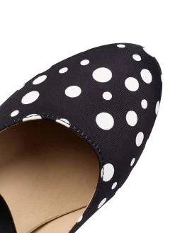 Fashion Retro Stage Mary Jane Polka Dots Bowknot Chunky Heels