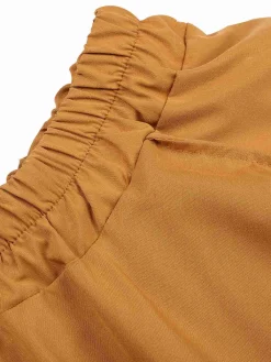 Best Retro Stage 1960s Solid Drawstring Waist Skirt Medium Yellow