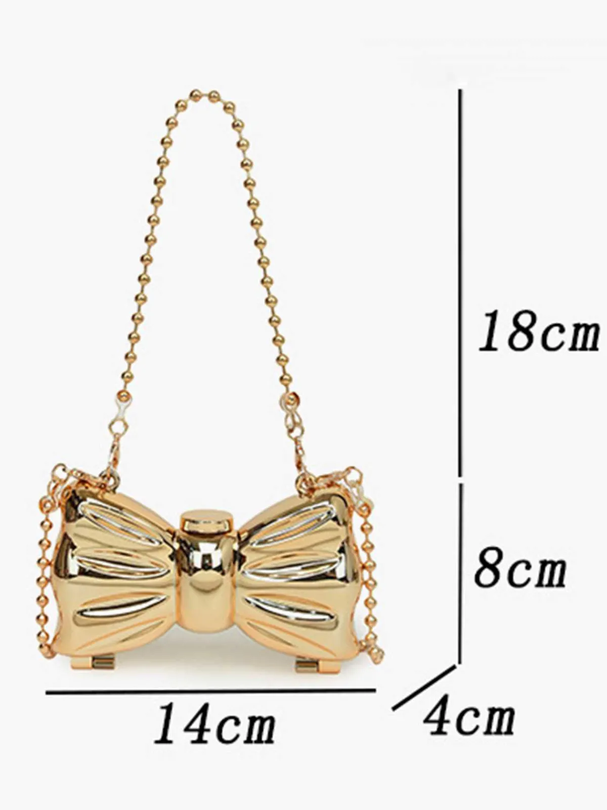 Best Retro Stage Metallic Bow Beaded Chain Bag