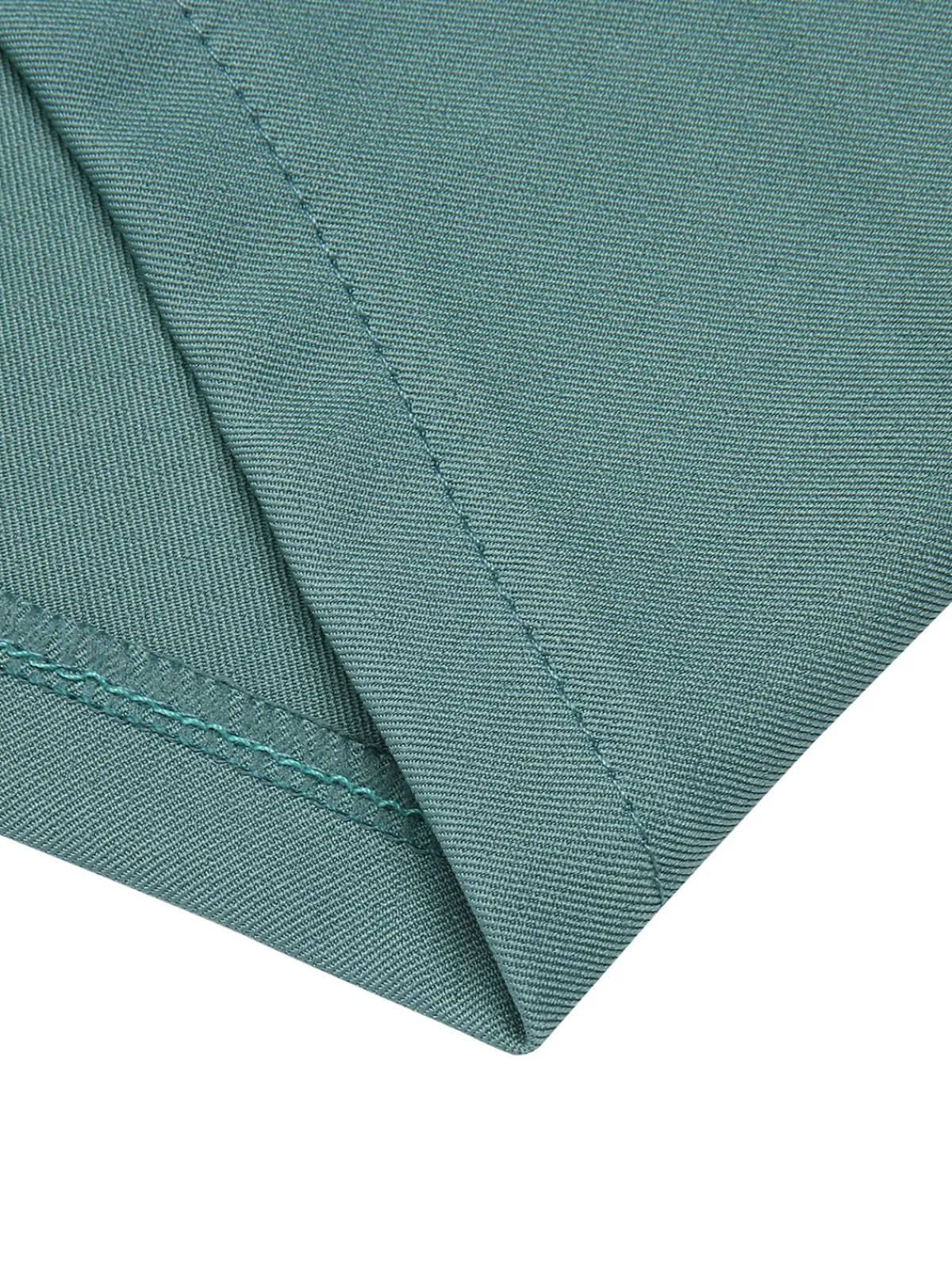 Fashion Retro Stage Mint 1950s Solid Pleating Decorative Pocket Shorts Green