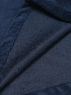 New Retro Stage 1950s Corduroy Long Coat Navy Blue