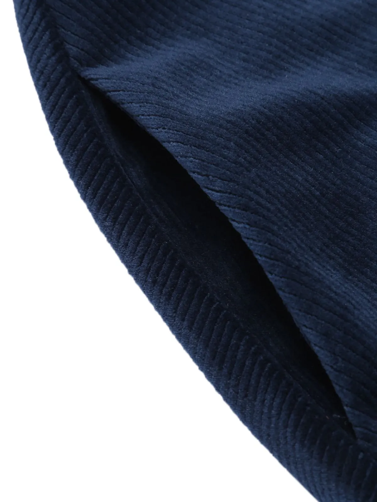 New Retro Stage 1950s Corduroy Long Coat Navy Blue