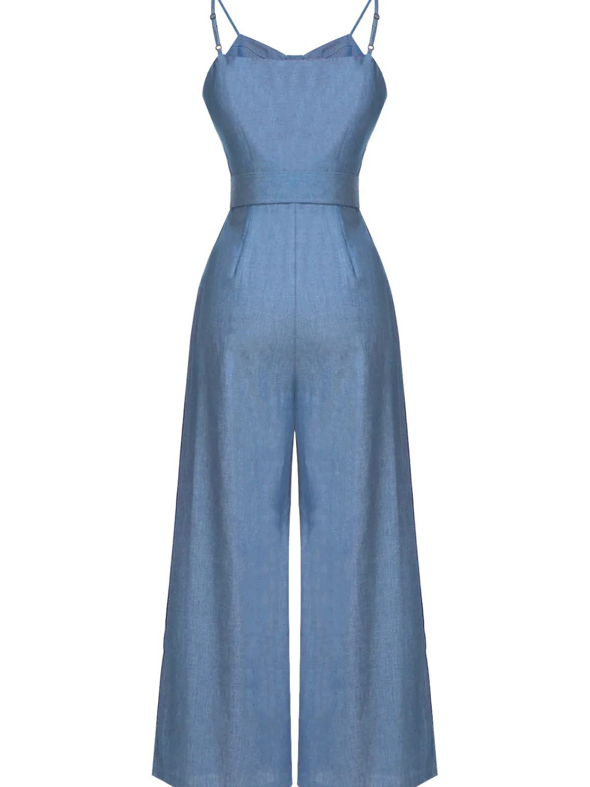 Outlet Retro Stage Navy Blue 1930s Cowboy Solid Strap Jumpsuit