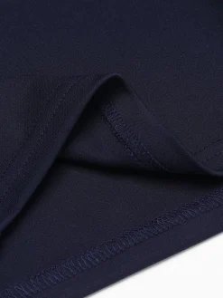 Online Retro Stage 1950s Patchwork Off-shoulder Striped Romper Navy Blue