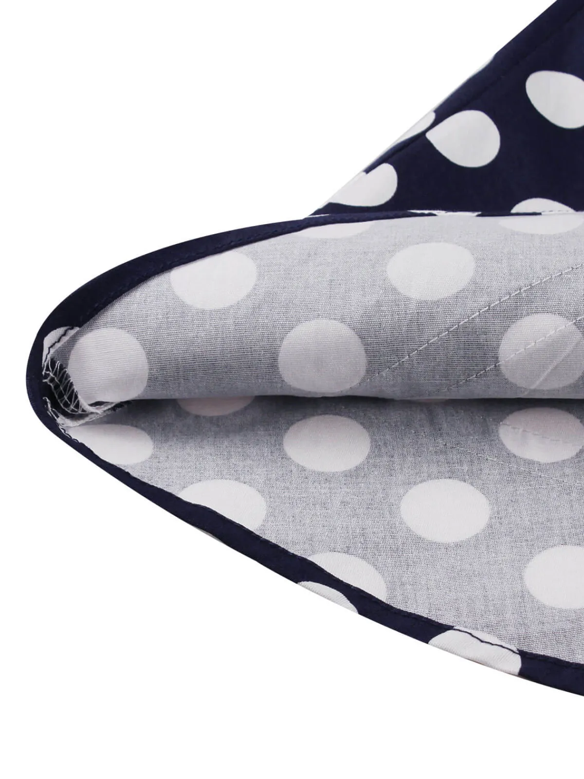 Clearance Retro Stage 1950s Polka Dots Lapel Dress Navy Blue