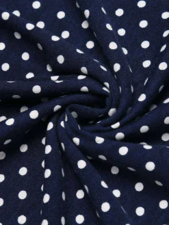 Hot Retro Stage Navy 1960s Halter Dot Bodycon Dress Navy Blue