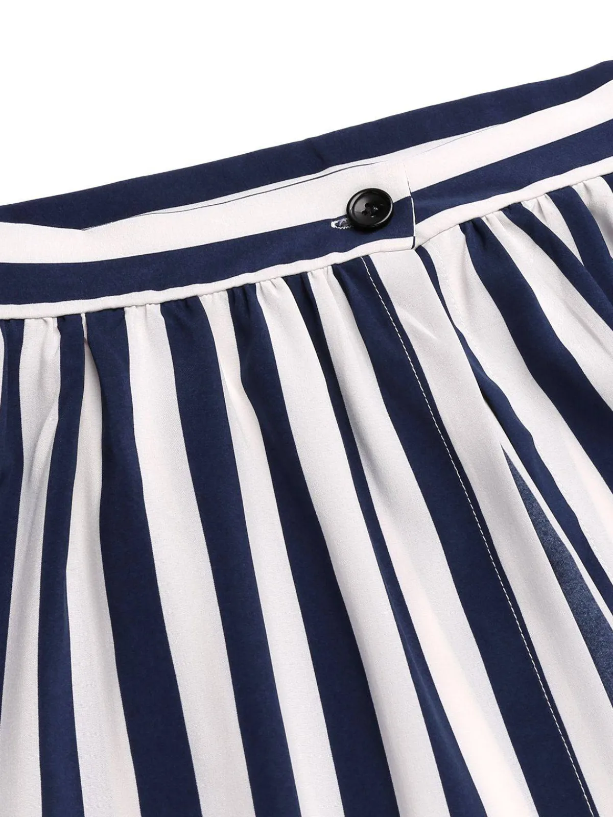 Discount Retro Stage Navy 1950s Stripes Sailor Romper & Skirt Navy Blue