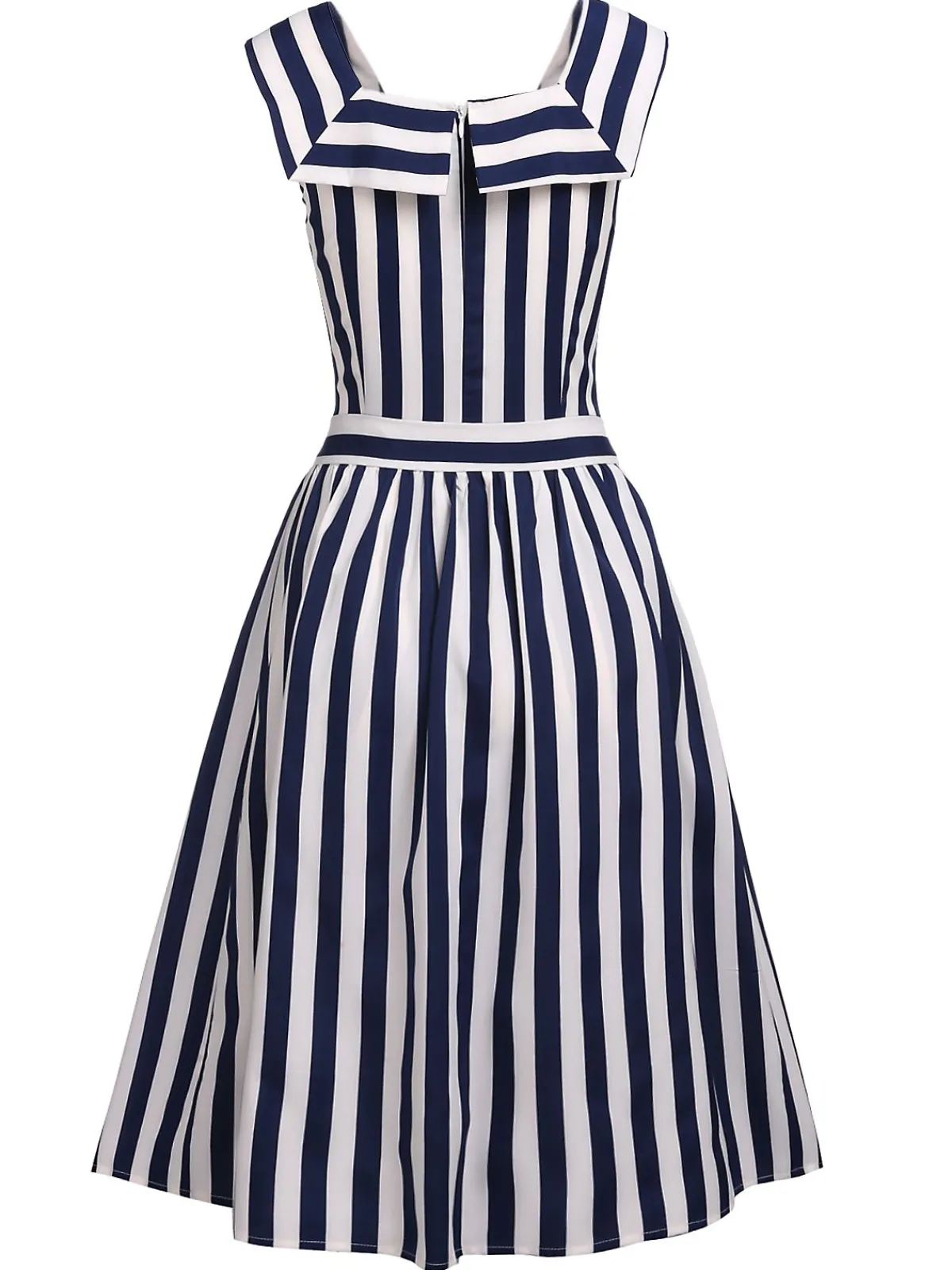 Discount Retro Stage Navy 1950s Stripes Sailor Romper & Skirt Navy Blue