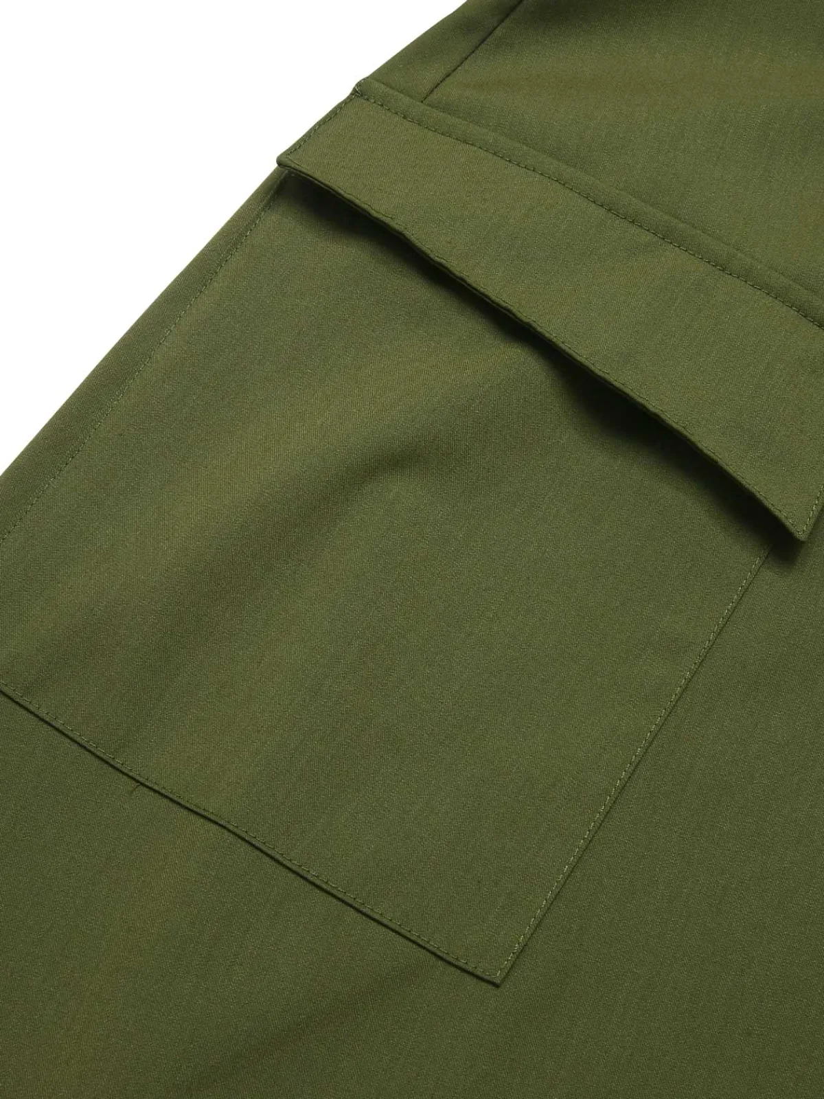 Best Retro Stage 1940s Button Slit Skirt Olive Green
