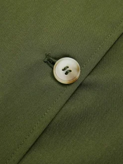 Best Retro Stage 1940s Button Slit Skirt Olive Green