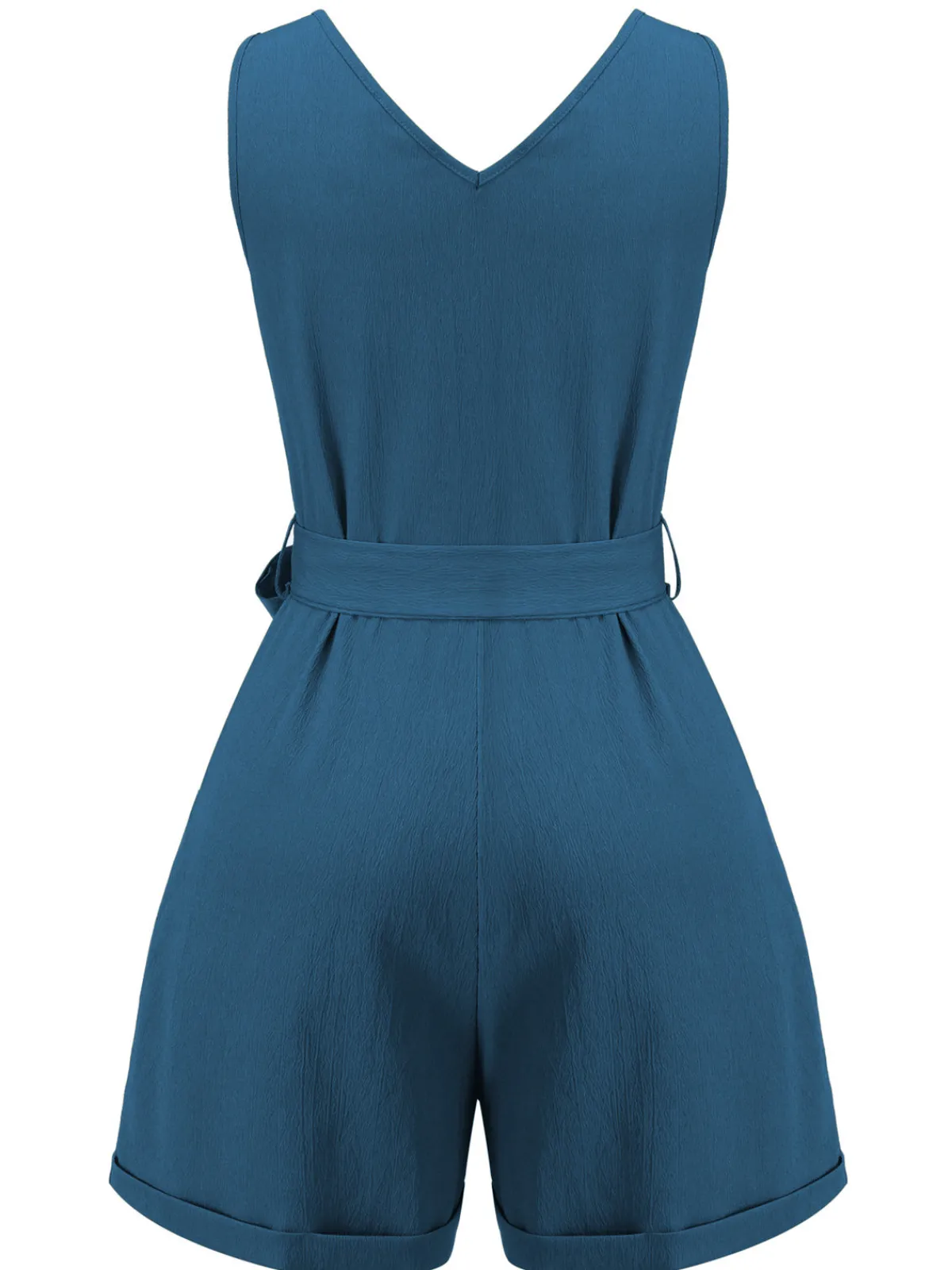 Fashion Retro Stage Olive Green 1950s V-Neck Button Waist Tie Romper