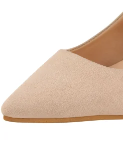 Hot Retro Stage One Buckle Pointed Stiletto High Heels Apricot