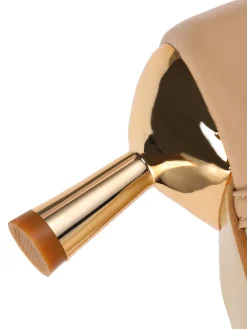 Hot Retro Stage One Buckle Pointed Stiletto High Heels Apricot