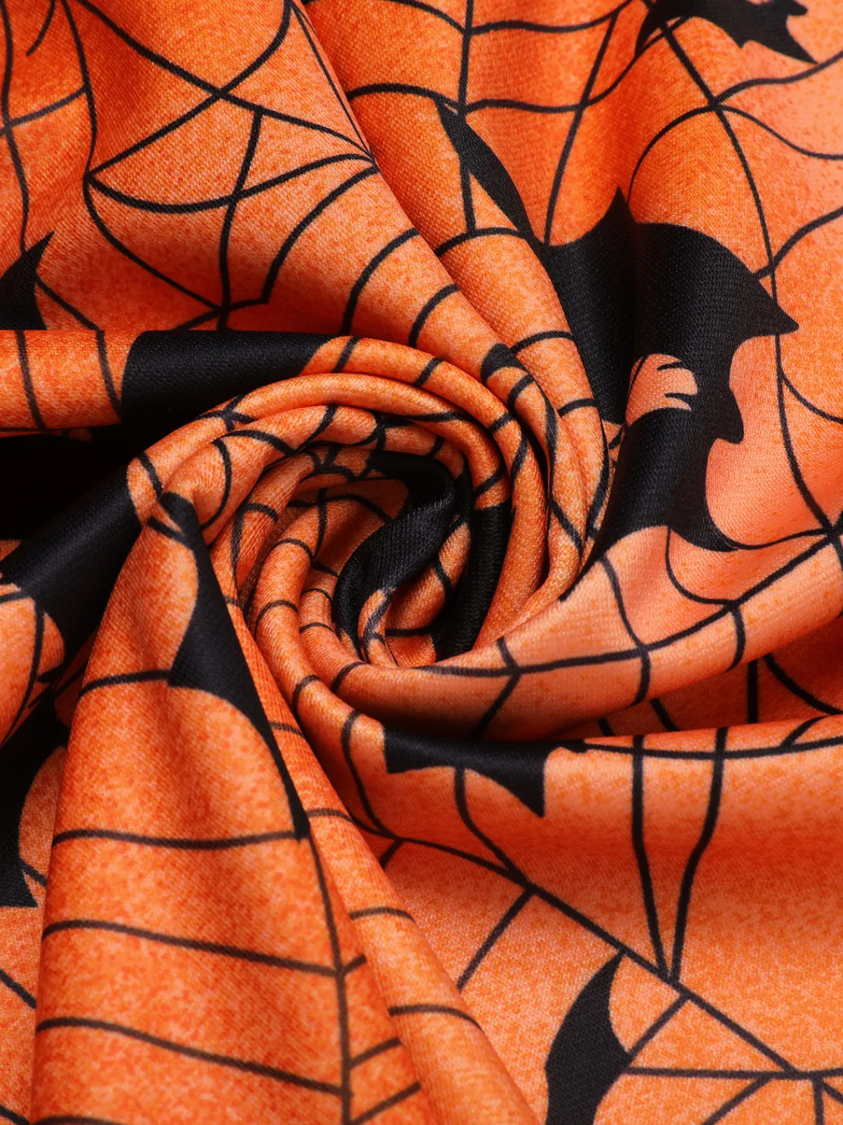 Discount Retro Stage Halloween Spider Sleeve Vintage Dress Orange