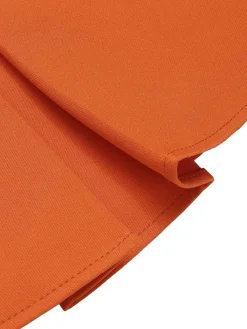 Discount Retro Stage Orange Red 1960s Button Solid Belted Skirt